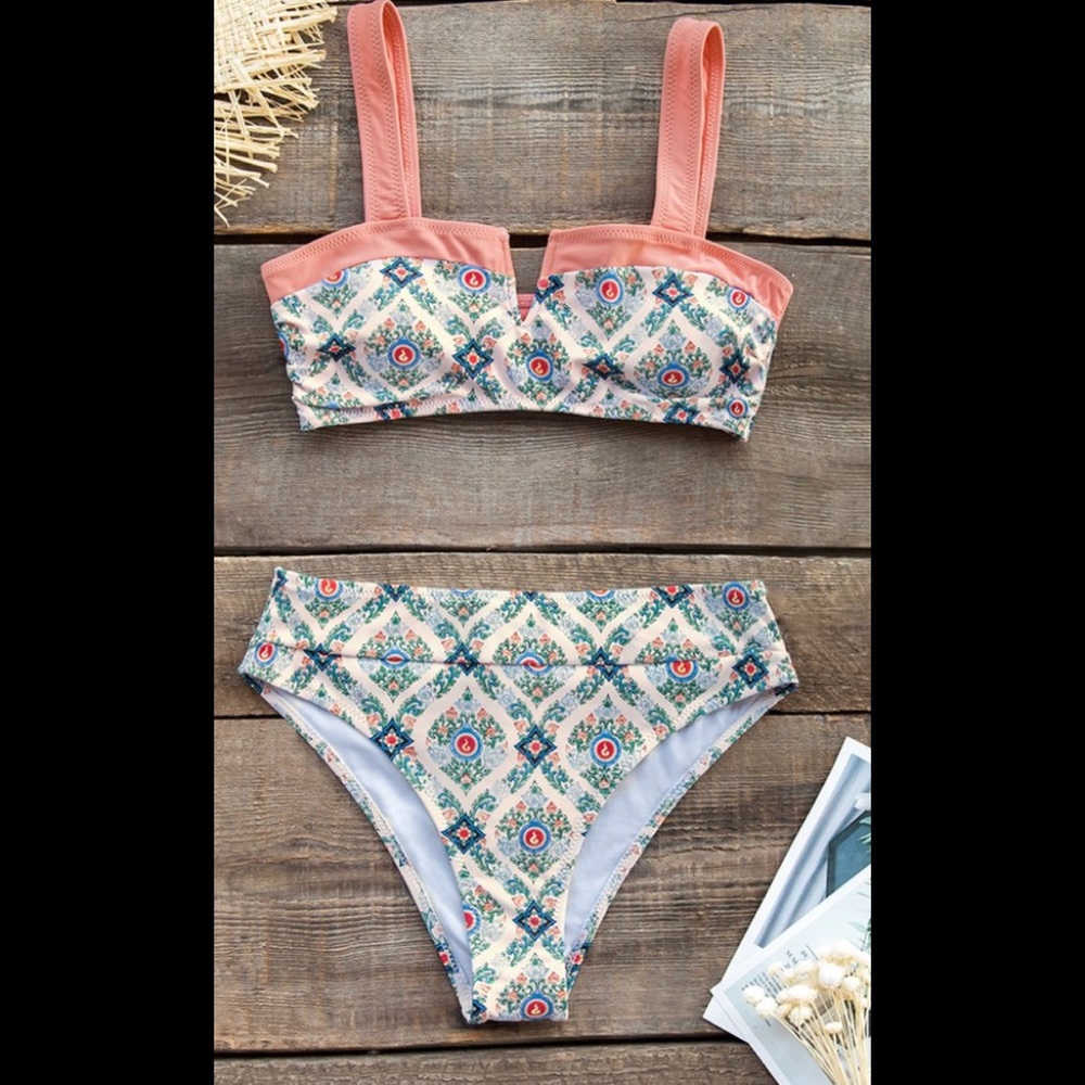 Pink Vintage Print Bikini